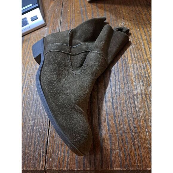 Size 7 American Eagle Brown Suede Leather Ankle Boots Booties - Picture 3 of 8